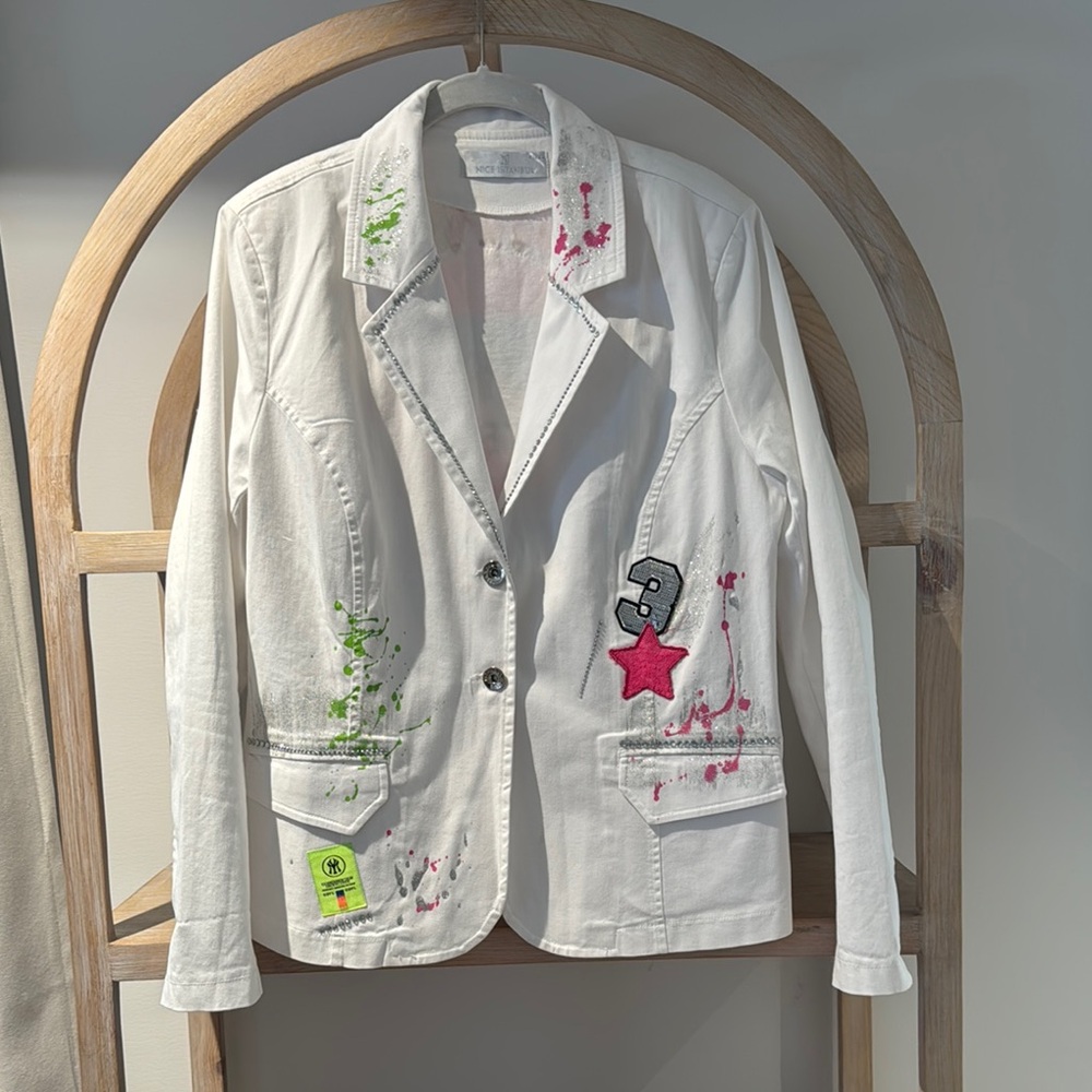 White Embroidered Women's Jacket